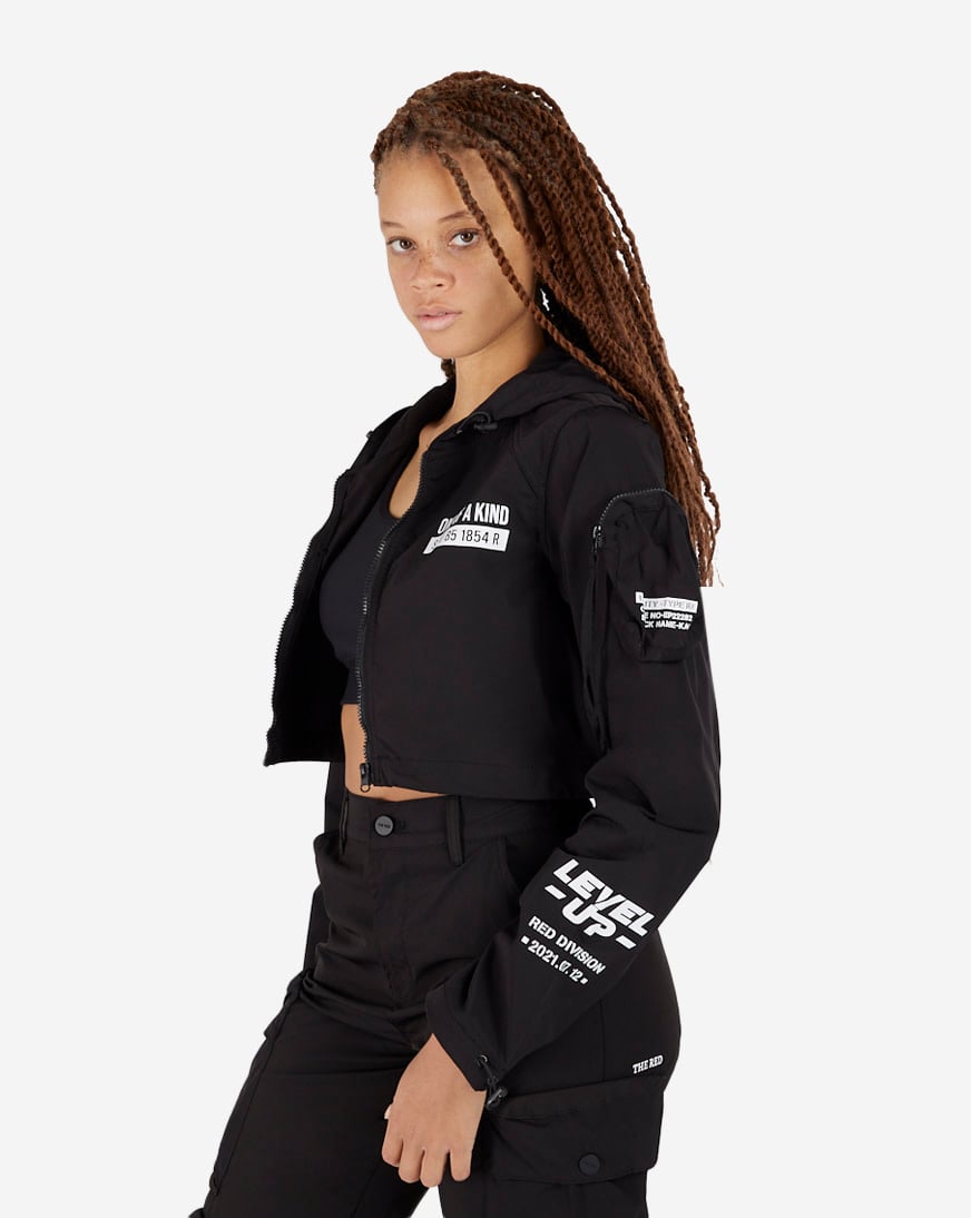 Shop Smoke Rise Cropped Full-Zip Hoodie EW23582SN-BLA black