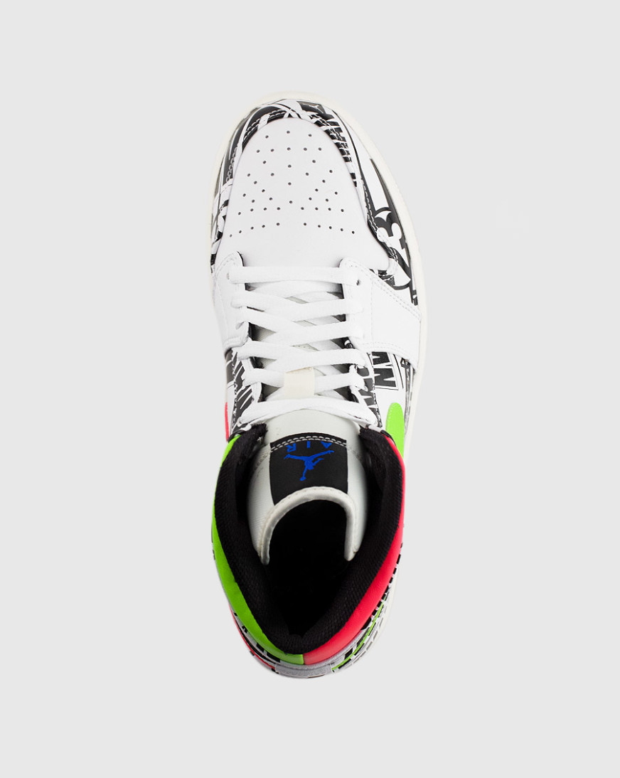 jordan 1 mid iridescent reflective white snipes