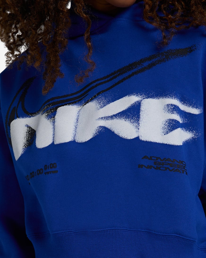 Shop Nike Studio Fleece Medium Weight Cropped Oversized Pullover