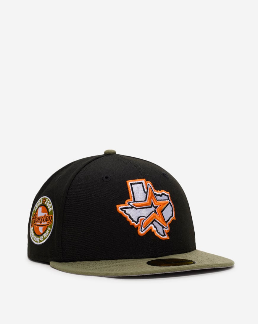 Shop New Era 59Fifty Houston Astros Green Bark Fitted Hat