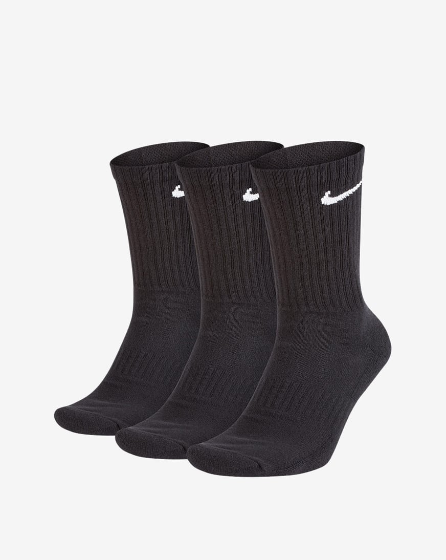 Shop Nike 3pk Everyday Crew Cushion Socks SX7664-010 black