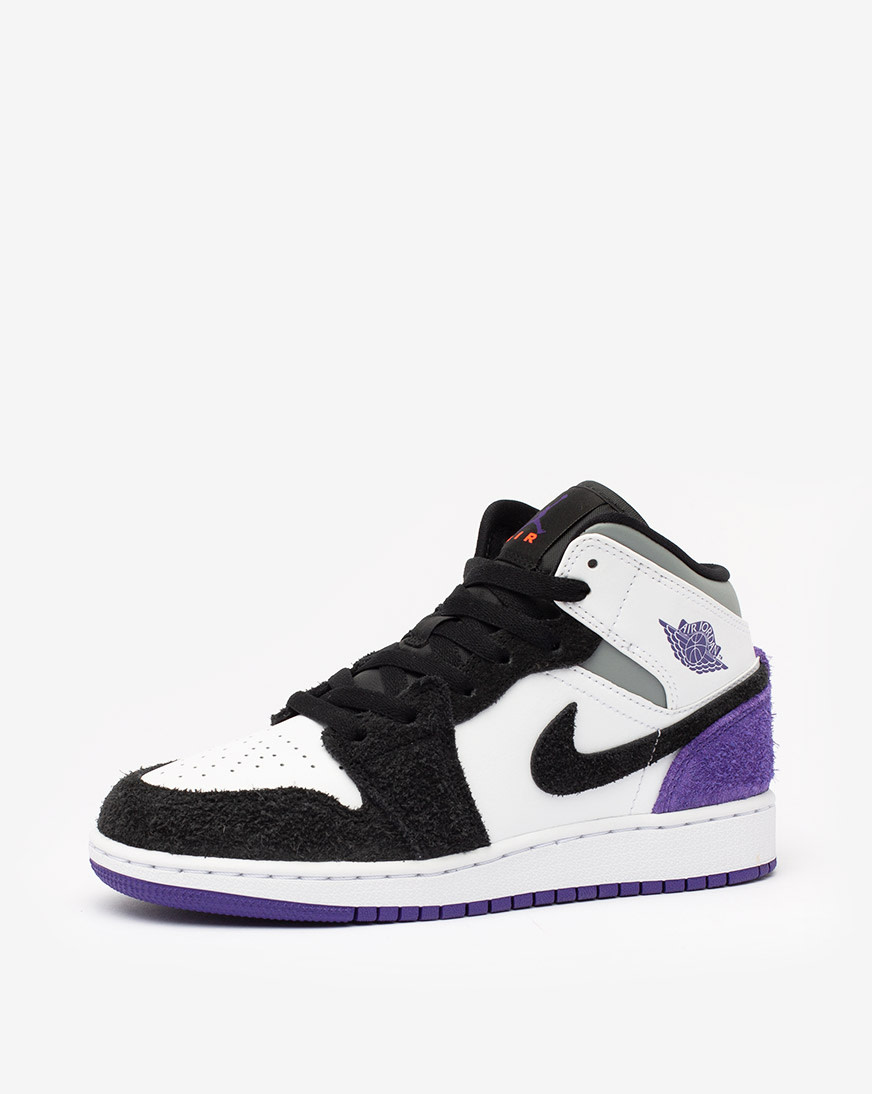 Air Jordan 1 Mid SE Varsity Purple Suede GS 6.5Y BQ6931-105 Black White Shoes JORDAN Air Jordan 1 Mid SE GS  main image 2