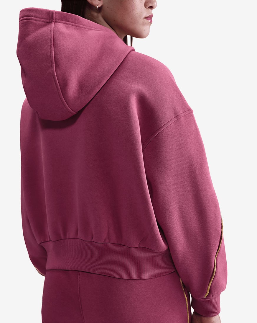 Shop Nike Big Kids' NSW Club Fleece Boxy Hoodie HV0422-634 pink