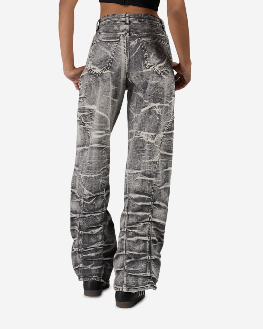 Shop American Bazi Whisker Wash Stacked Denim Jeans ABWH-2001 grey