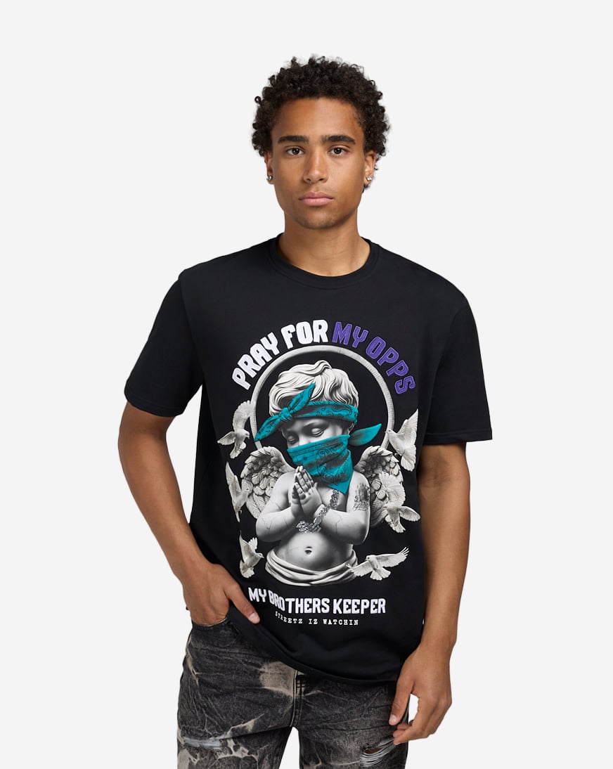 Shop STREETZ IS WATCHIN Pray For My Opps Tee SIW5235SP-BLK black