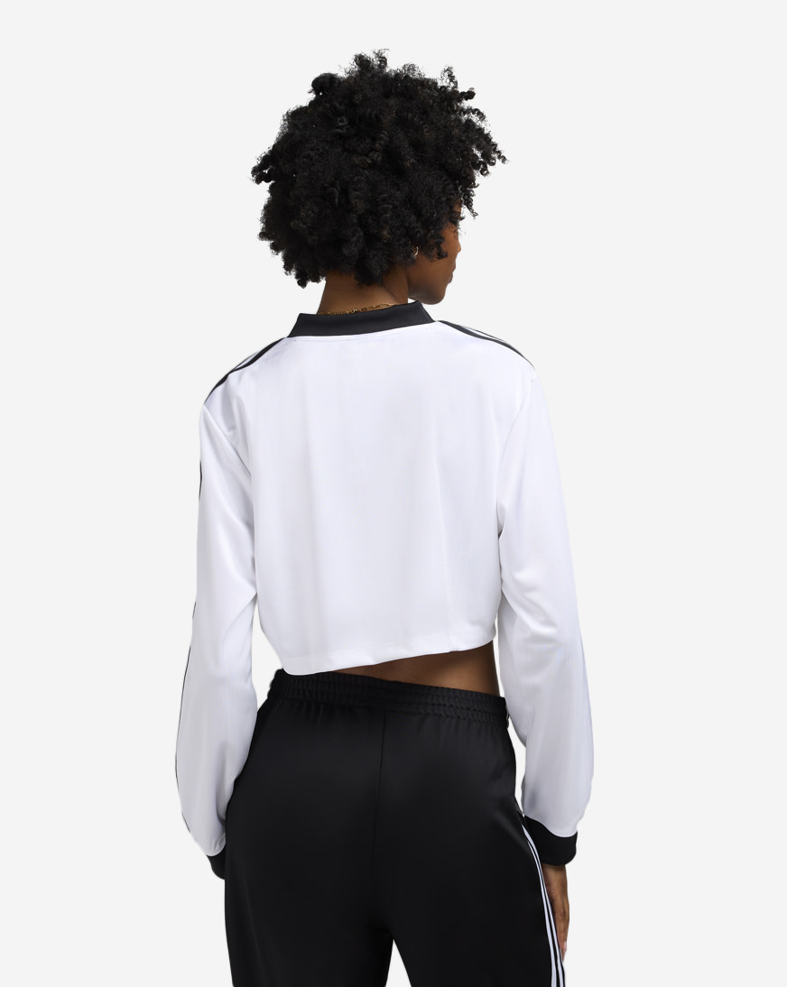 Shop adidas Adicolor Football Jacquard Crop Long-Sleeve Top