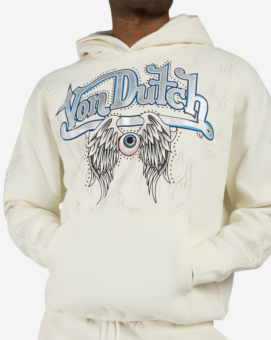 Shop Von Dutch Eye Of Fortune Flame Pullover Hoodie 4VND2B0088SN