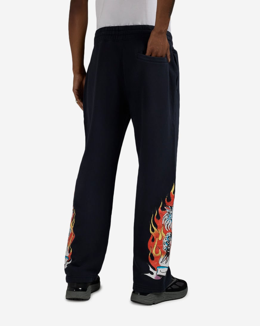 Shop Ed Hardy Tiger Flame Fleece Pants EHM80082-NVY blue | SNIPES USA