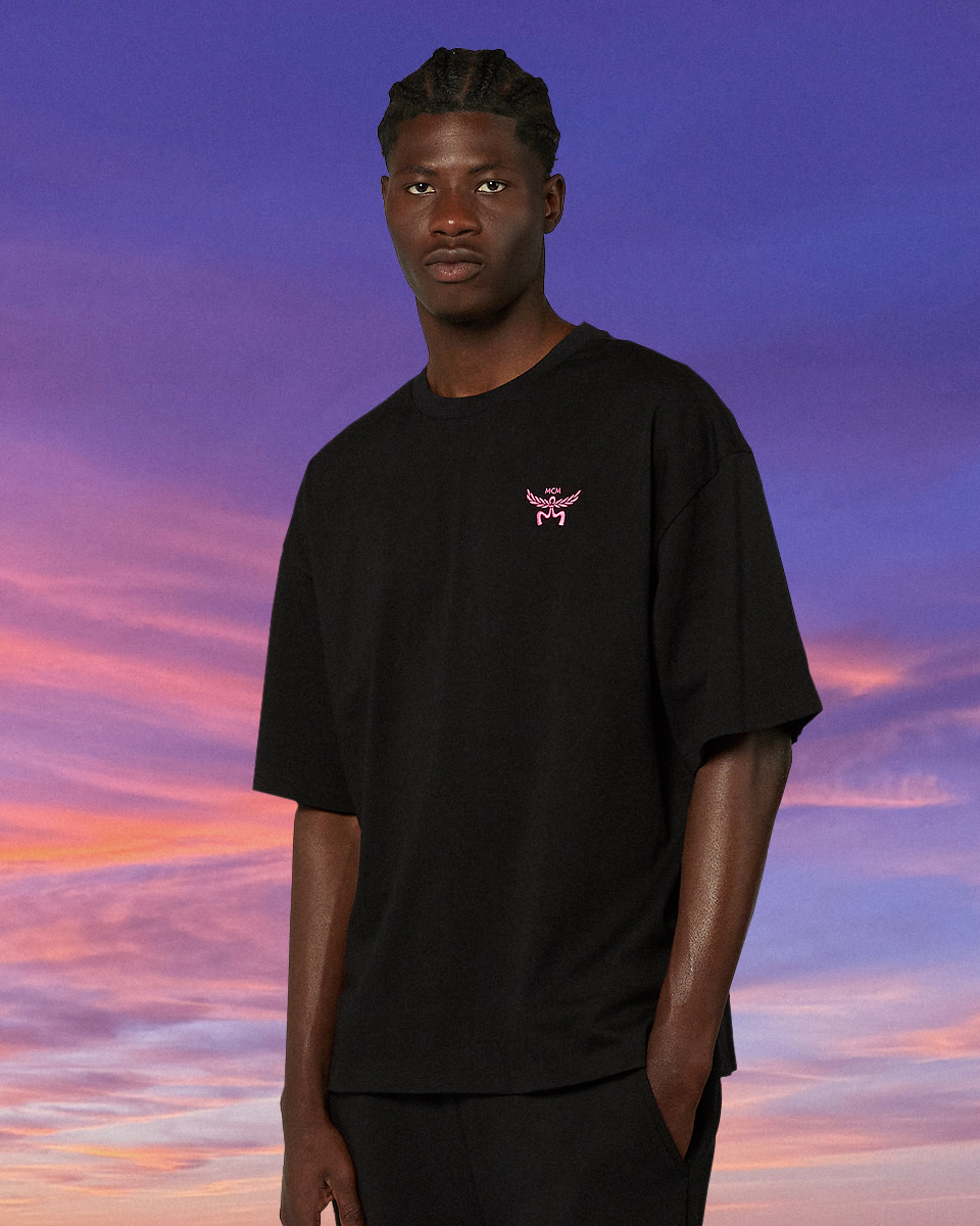 Shop MCM MCM x SNIPES Miami T-Shirt SFM252-001-1-BLK black