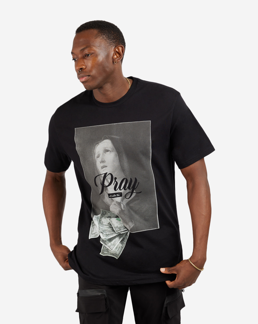Shop Graphic Tees Pray Money Tee MT1082BLK black SNIPES USA