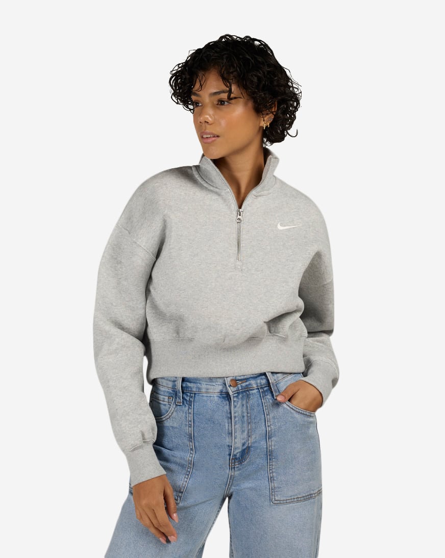 Shop Nike NSW Phoenix Fleece 1/4-Zip Cropped Sweatshirt DQ5767-043