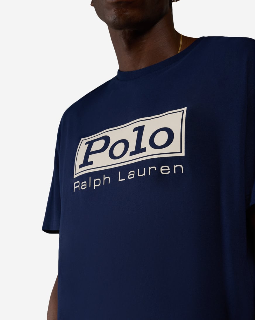 Shop Polo Ralph Lauren Box Logo Tee 710866251504-NVY blue | SNIPES USA