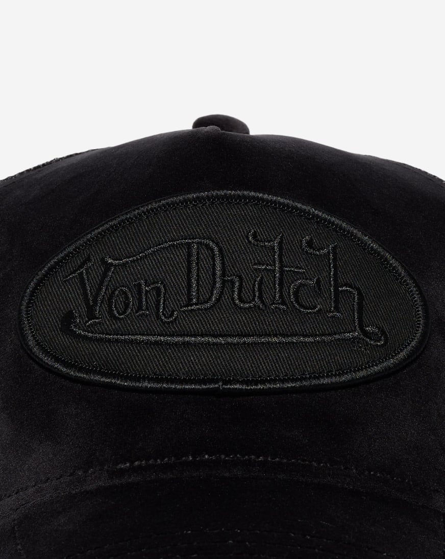 Shop Von Dutch Velvet Trucker Hat VDWB4HT075-010 black | SNIPES USA