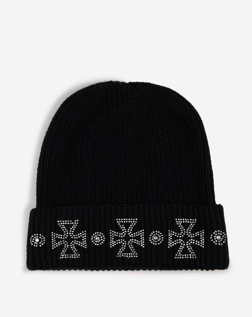 Shop SNIPES Crosses Knit Beanie FW25-MY027 black | SNIPES USA