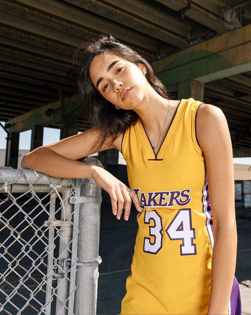 NBA, Dresses, La Lakers Jersey Mini Dress Y2k Sm