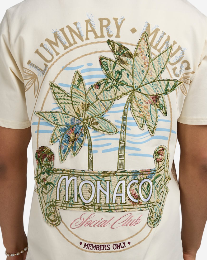 Shop Smoke Rise Monaco Tapestry T-Shirt KT25169SN-ECR cream