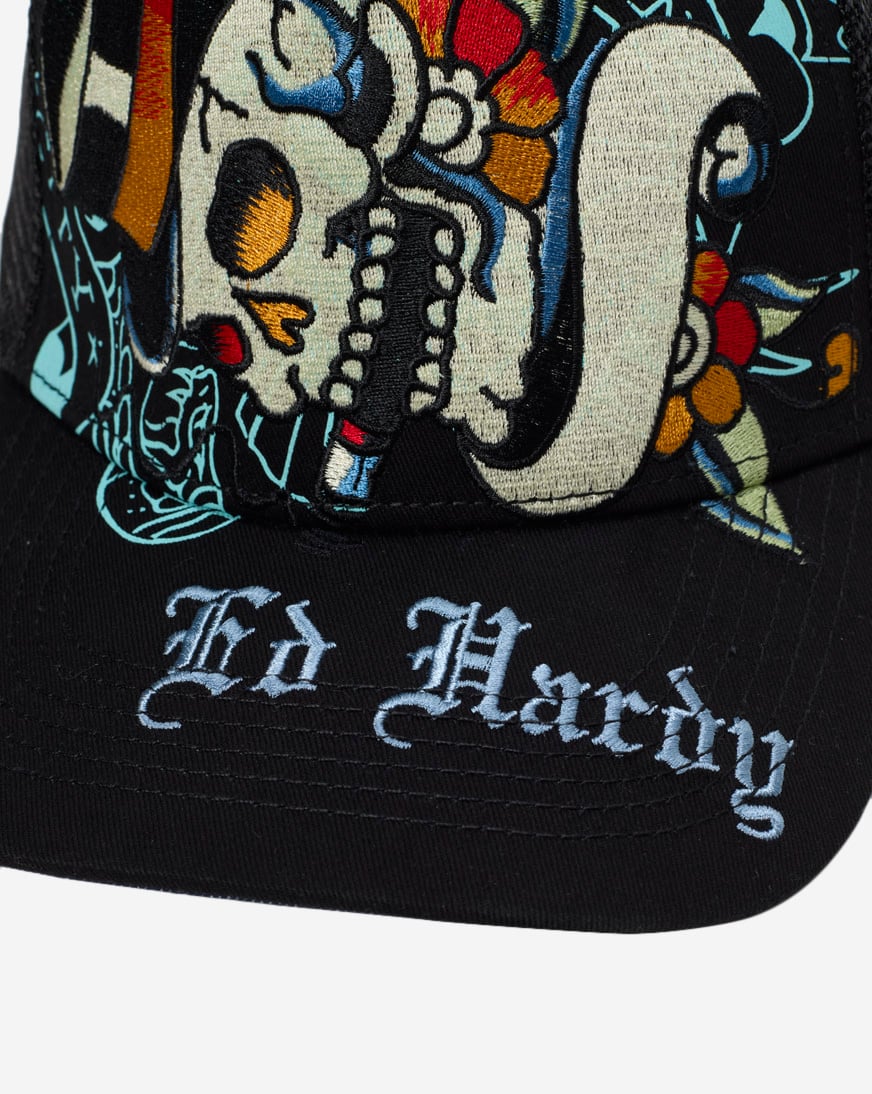 Shop Ed Hardy Tiger Skull Hat EHH0001-54 black | SNIPES USA
