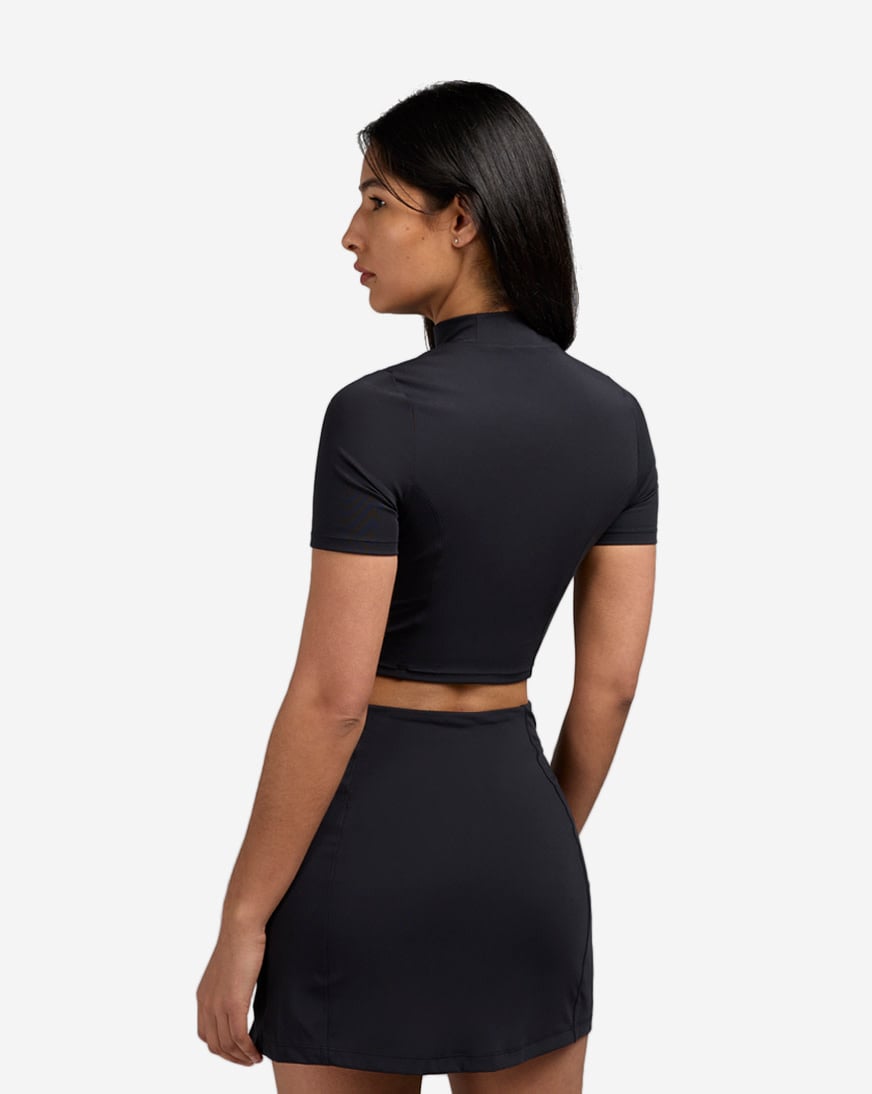 Shop Jordan Short-Sleeve Knit Crop Top HJ0083-010 black | SNIPES USA