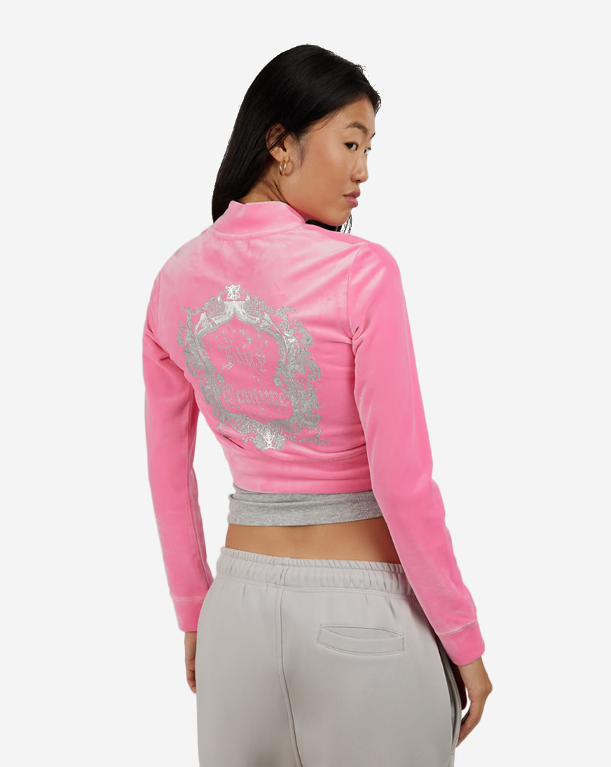 Shop Juicy Couture Velour Cropped Bomber Jacket 110009363