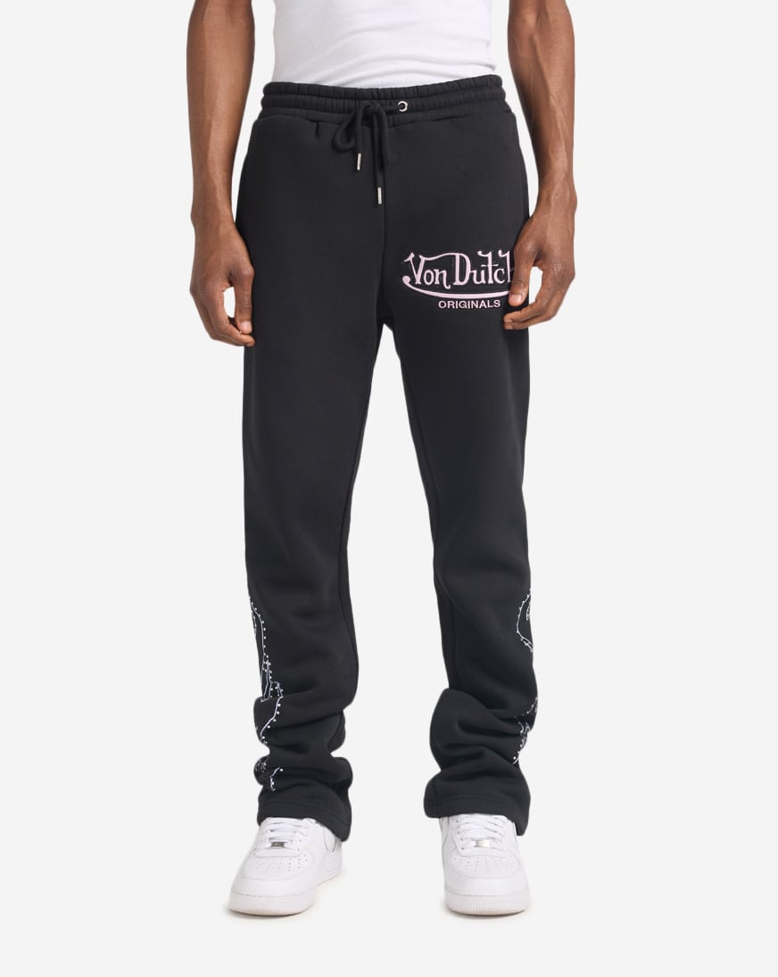 バーヤン Shop Von Dutch Evil Eye Flame Fleece Pant 4VND3B0886-BLK black