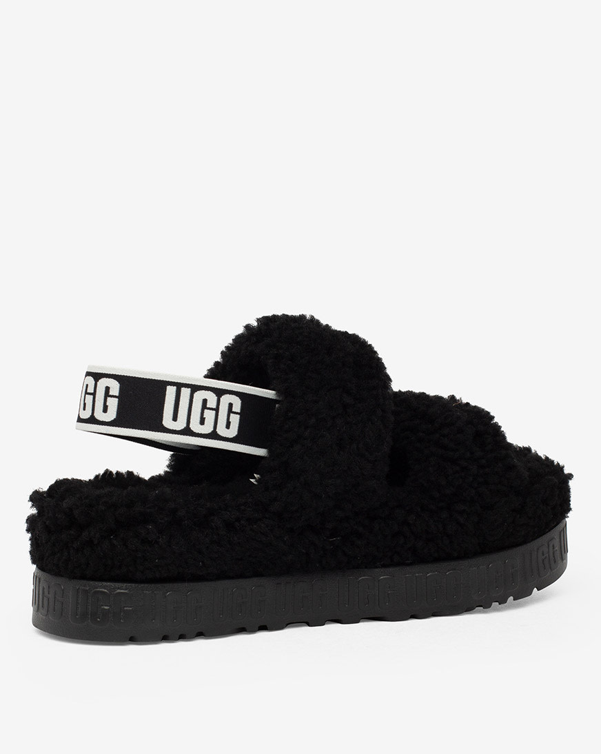 Shop UGG Oh Fluffita Platform Slippers 1120876BLK black