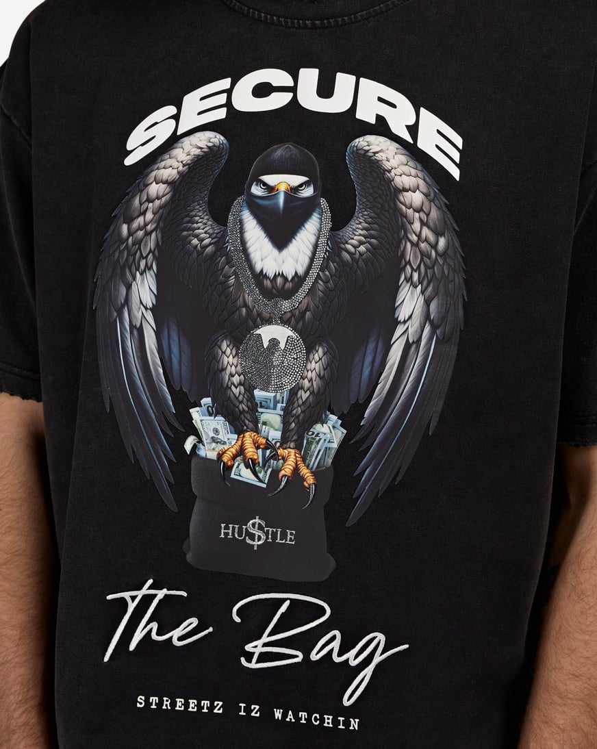 Shop STREETZ IS WATCHIN Secure The Bag Cropped Tee SWCTW5222W-BLK