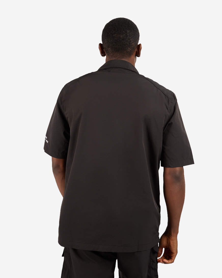 【BAON】[unisex] Hipom Nylon Over Short Sleeve Shirt huk-woven-shirts-s-volcanic-