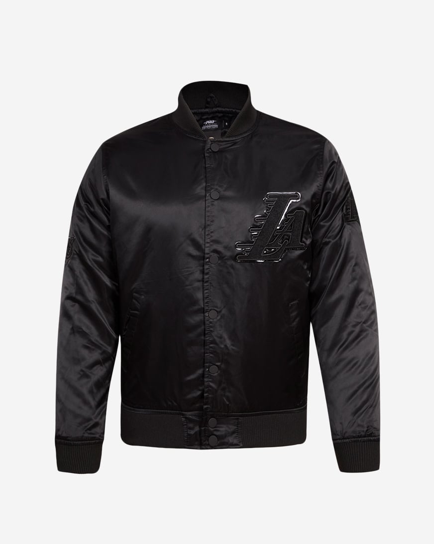 Shop PRO STANDARD Los Angeles Lakers Triple Black Satin Jacket