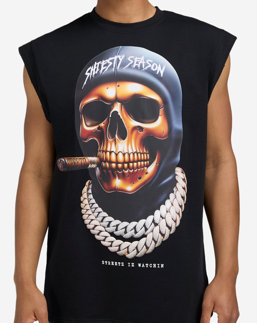 Shop STREETZ IS WATCHIN Shiesty Season Muscle Tank SWSL5216-BLK