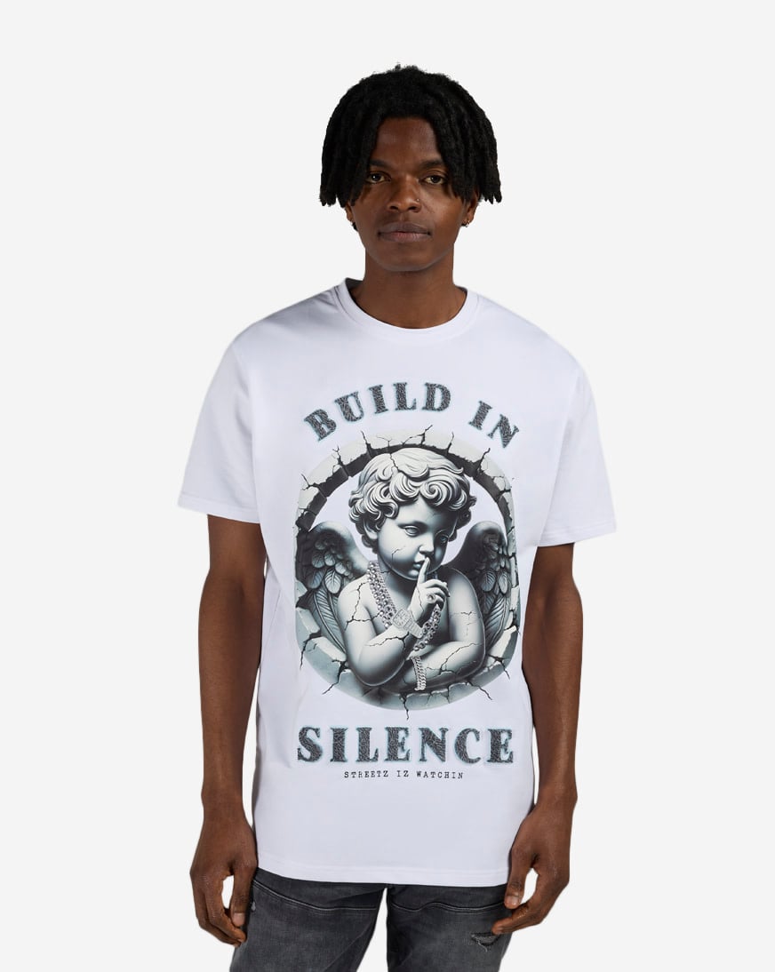 Shop STREETZ IS WATCHIN Build In Silence Tee SIW5241-WHT white