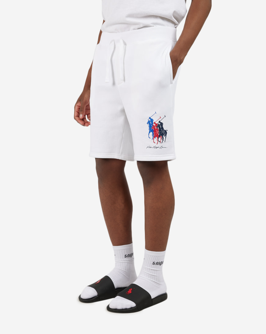 Shop Polo Ralph Lauren Fleece Triple Pony Athletic Shorts