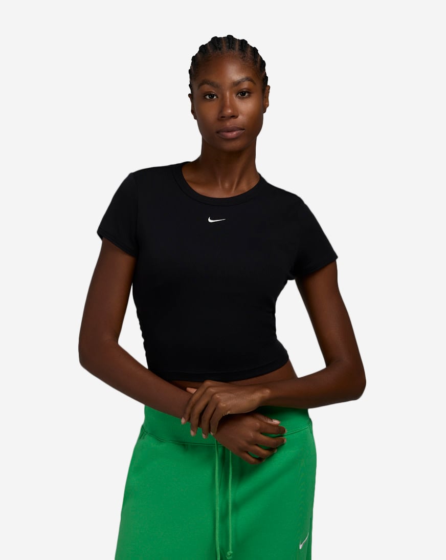 Shop Nike NSW Chill Knit Cutout T-Shirt HJ0719-010 black | SNIPES USA