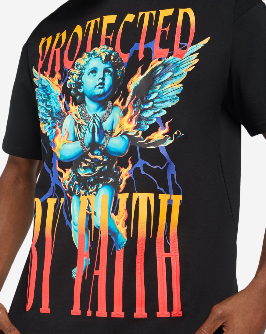 Shop STREETZ IS WATCHIN Protected By Faith Tee SIW7062-BLK black