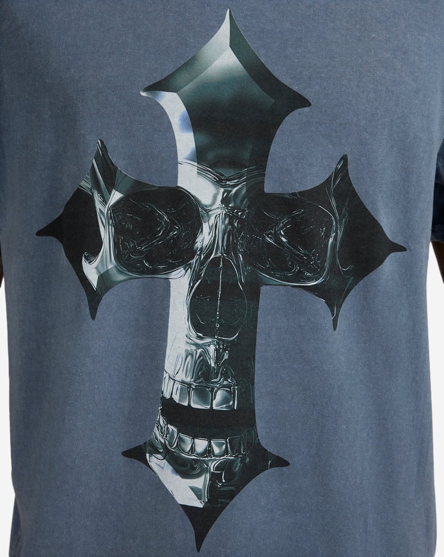 Shop Graphic Tees Skull Chrome Tee MTUS538A-US-02428 blue | SNIPES USA