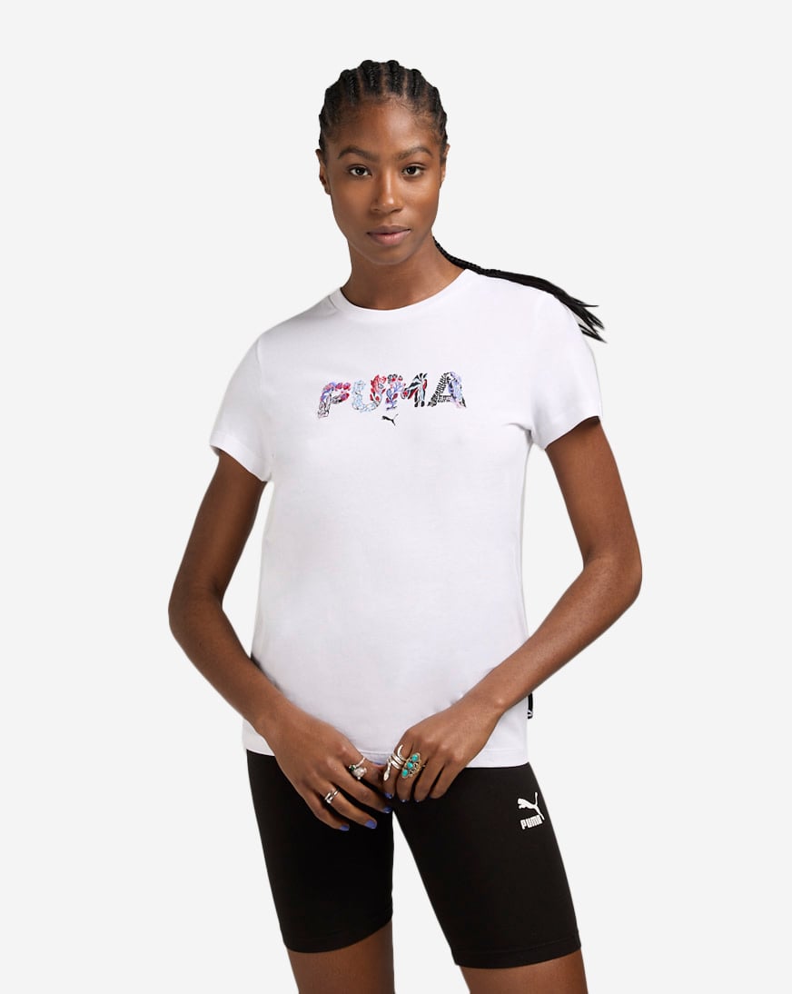 Shop PUMA Graphics Shape of Flora Tee 62540902 white