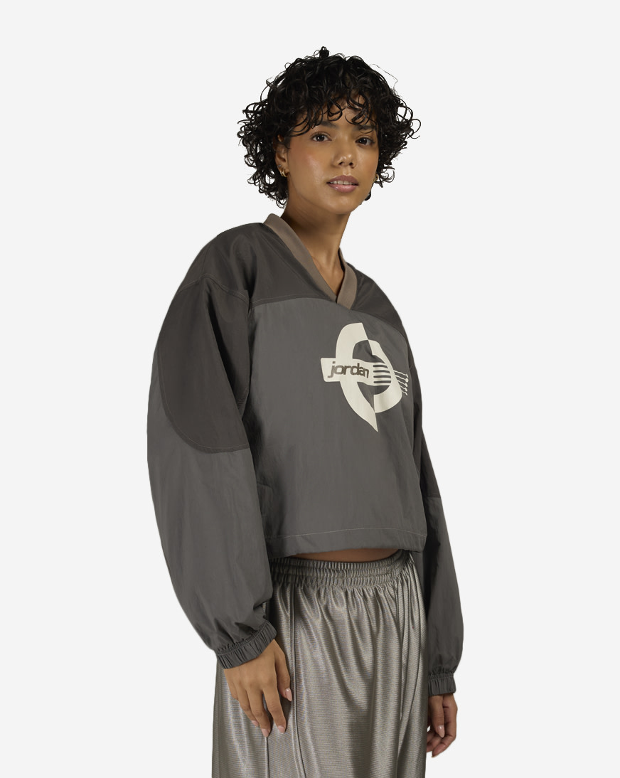 Shop Jordan Brooklyn Woven Long-Sleeve Graphic Pullover IF1077-040