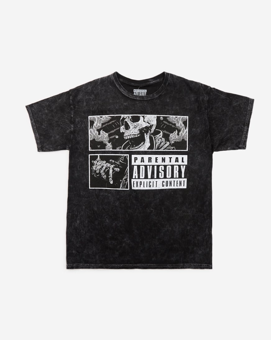 Shop Graphic Tees Skeleton Parental Advisory Tee PAE1310YB
