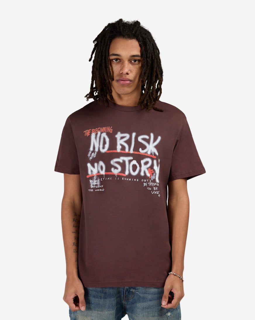 Shop Graphic Tees No Risk No Story Tee MTUS1566-US-18305 brown