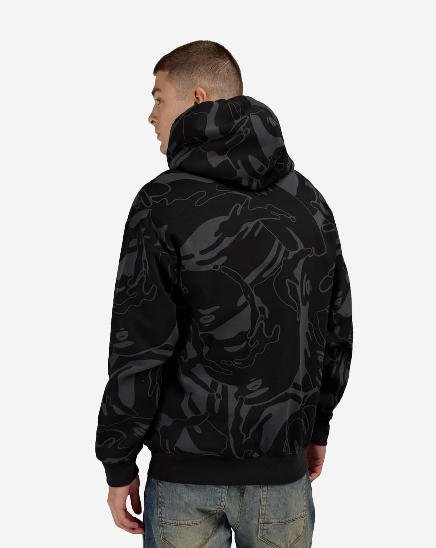 Shop AAPE All Over Print Full-Zip Hoodie AAPSWMC352XXP-BKZ black