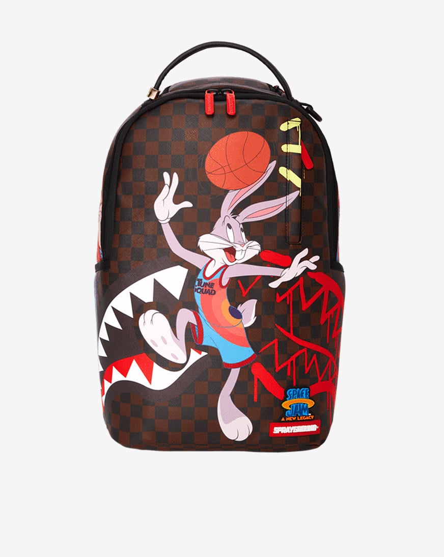 Shop Sprayground Space Jam A New Legacy Checkered Backpack B3831 brown