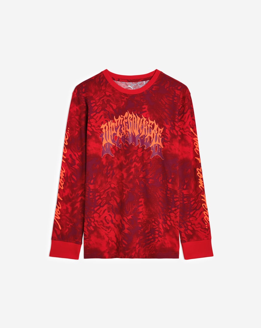 Shop Puma Grade School Melo X Super Nova CTN Long Sleeve Jersey