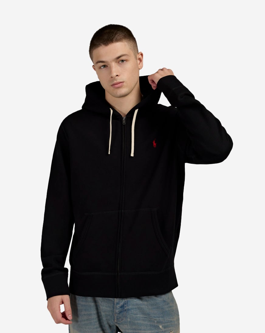 Shop Polo Ralph Lauren Fleece Full-Zip Hoodie 710813297001-BLK