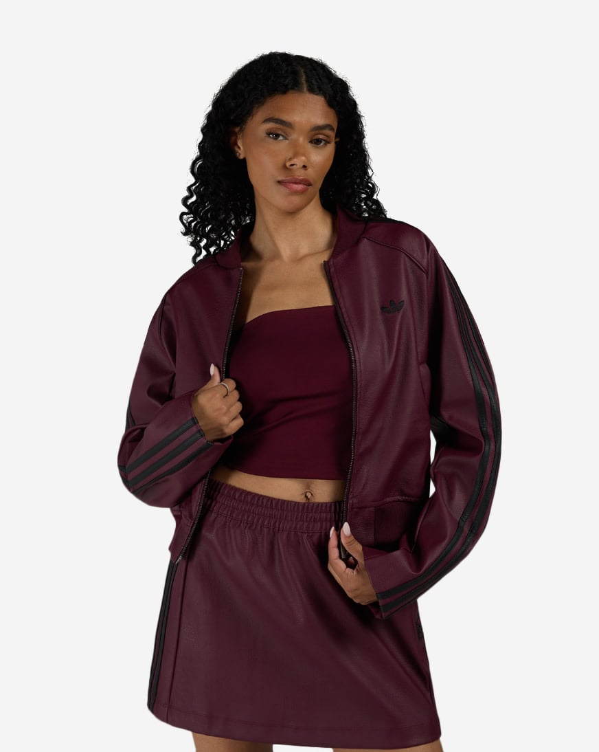 Shop adidas Pleather SST Track Top KT0054 red | SNIPES USA