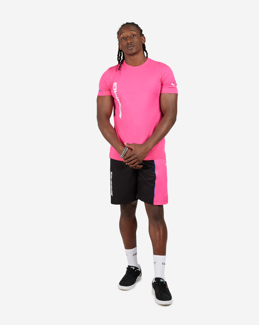 Shop PUMA MAPF1 Essential Logo Tee 62027312 pink | SNIPES USA 