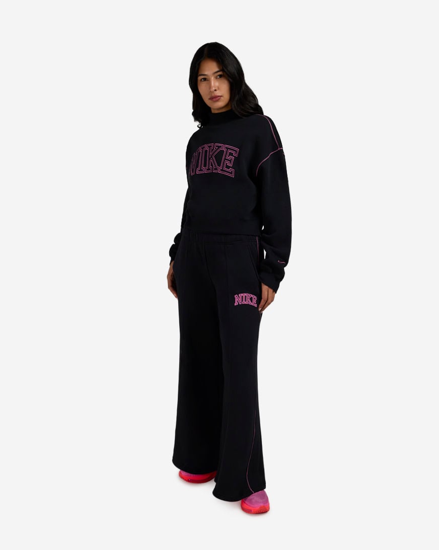 Shop Nike NSW Phoenix Fleece Wide-Leg Contrast Sweatpants IM7492