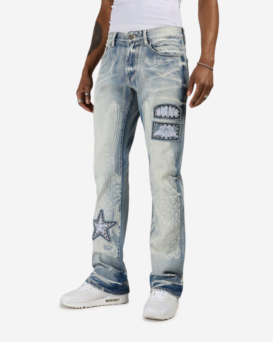 Shop Smoke Rise Chaos Abyss Jeans JP26S446SN-BLU blue | SNIPES USA