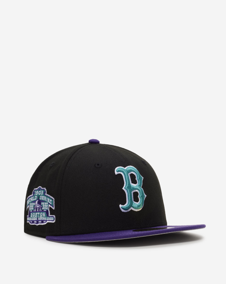 Shop New Era 9Fifty Grape Boston Red Sox Retro Hooks Fitted Hat