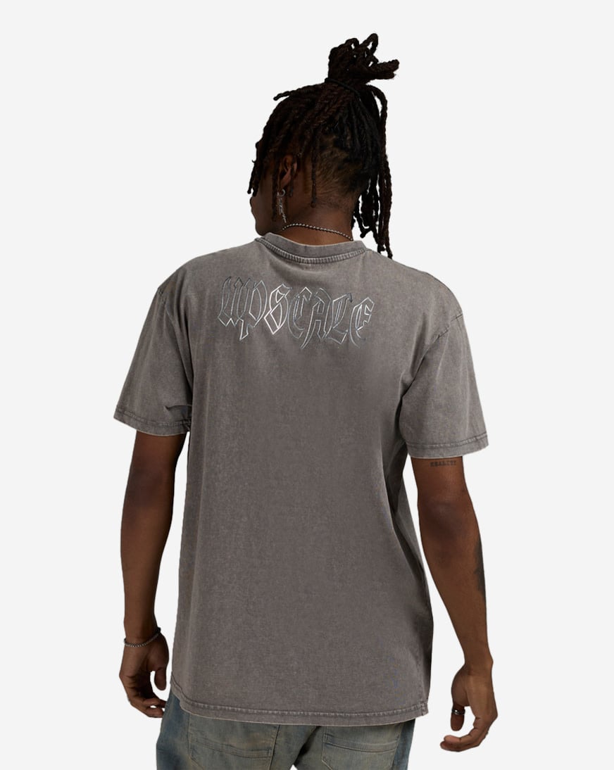 Shop Upscale Chrome Hanging Crosses Acid Washed Tee MTUS524A-02726