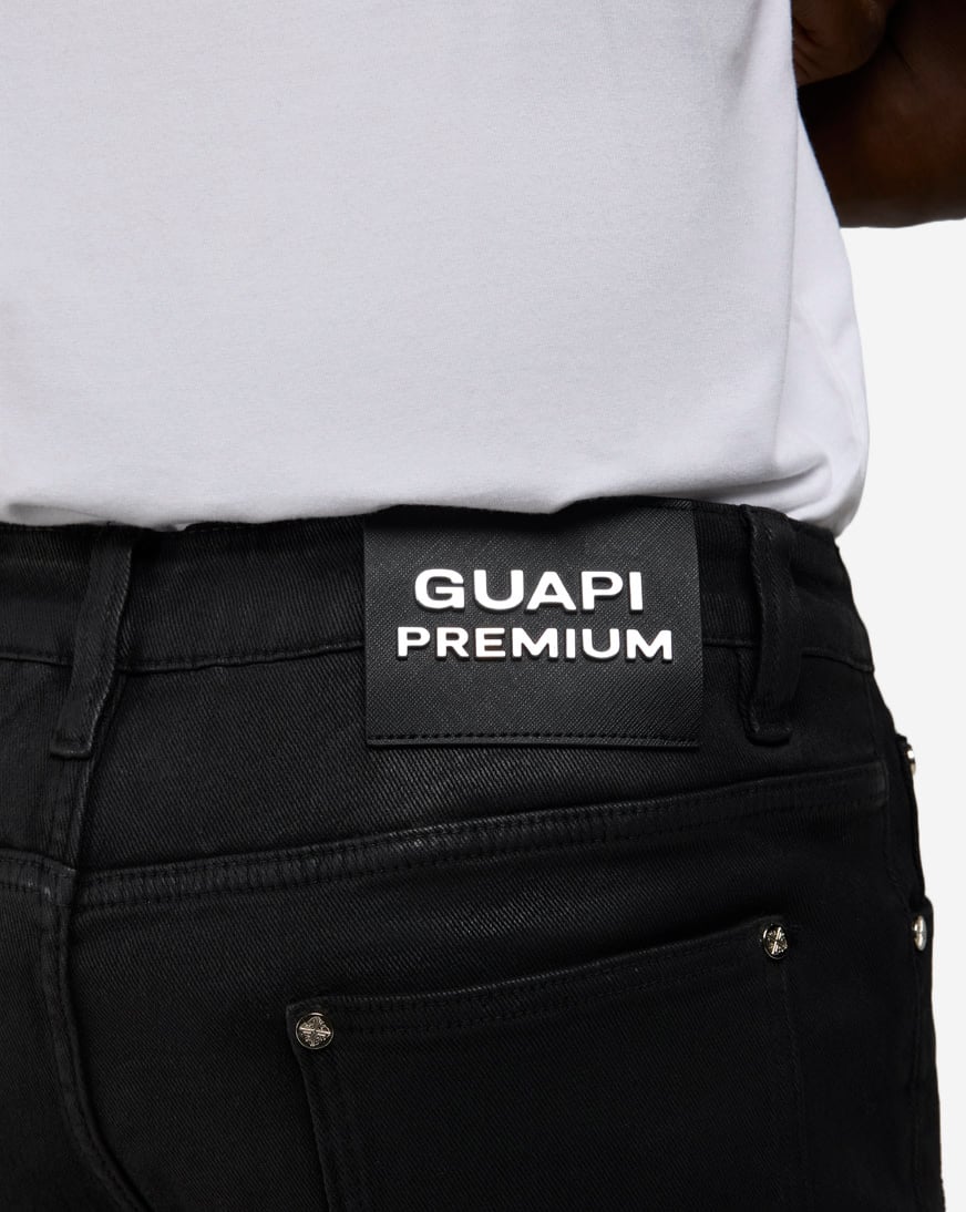 パンツ GUAPI MONOGRAM EMBELLISHED DENIM 28inch All Black Monogram Embellished Denim - Guapi Clothing