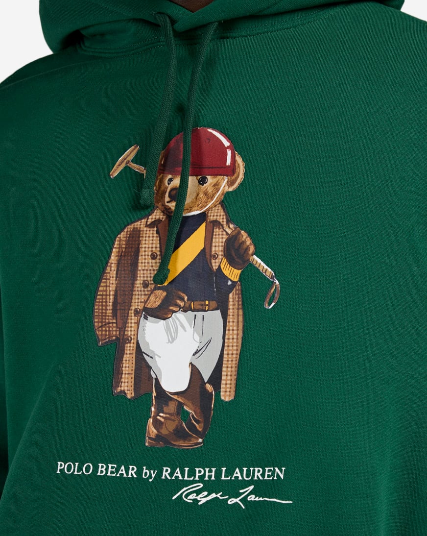 Shop Polo Ralph Lauren Fleece Novelty Polo Society Bear Hoodie